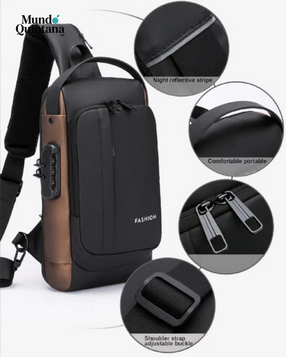 MOCHILA DE HOMBRO MULTIBOLSILLO CON CLAVE