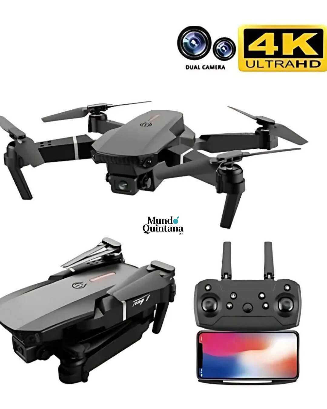 DRON PROFESIONAL E88 PRO 4K | Plegable, Doble Cámara y Fácil de Usar